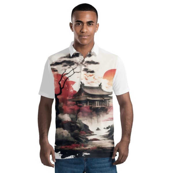 Camisa Polo Hombre estampado paisaje Japón Medieval - Imagen 5