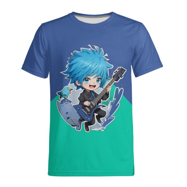 Camiseta Masculina Estampado Completo ROCKERO ANIME de alta calidad