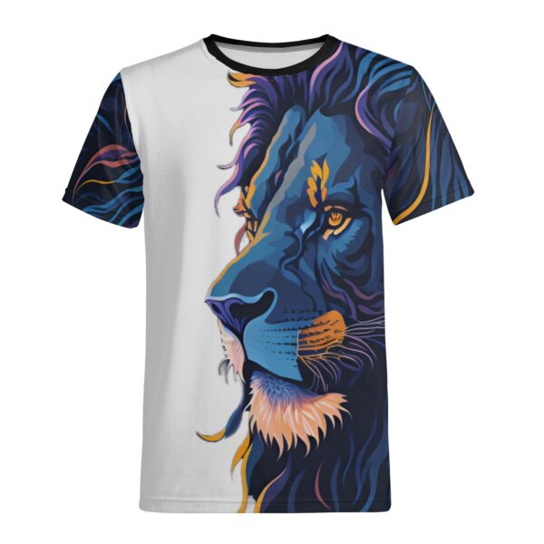 Camiseta masculina estampada completa LEON A.I. de 90% poliéster y 10% spandex