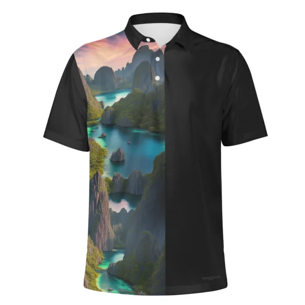 Camisa Polo Hombre Estampado Completo PAIS TROPICAL - Hecha a Mano