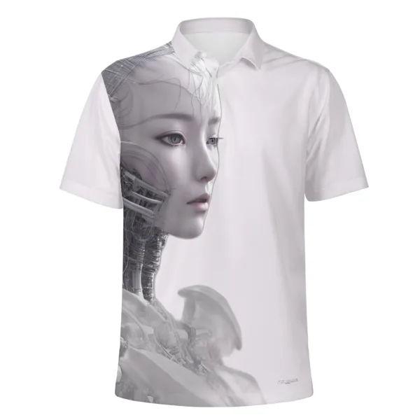 Camisa Polo Estampada para Hombres ROBOT A.I. | Hecha a Mano