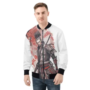 Men's Zip Up Bomber Jacket Samurai